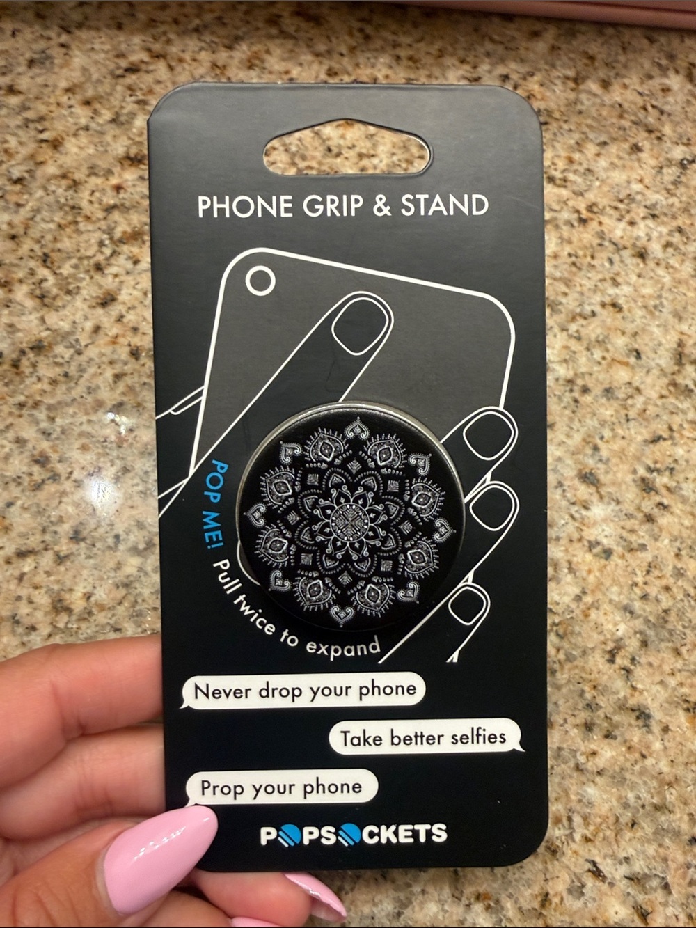 NWT 🏷️ | POPSOCKETS | Quiet Darkness Black and White | Phone Grip & Stand